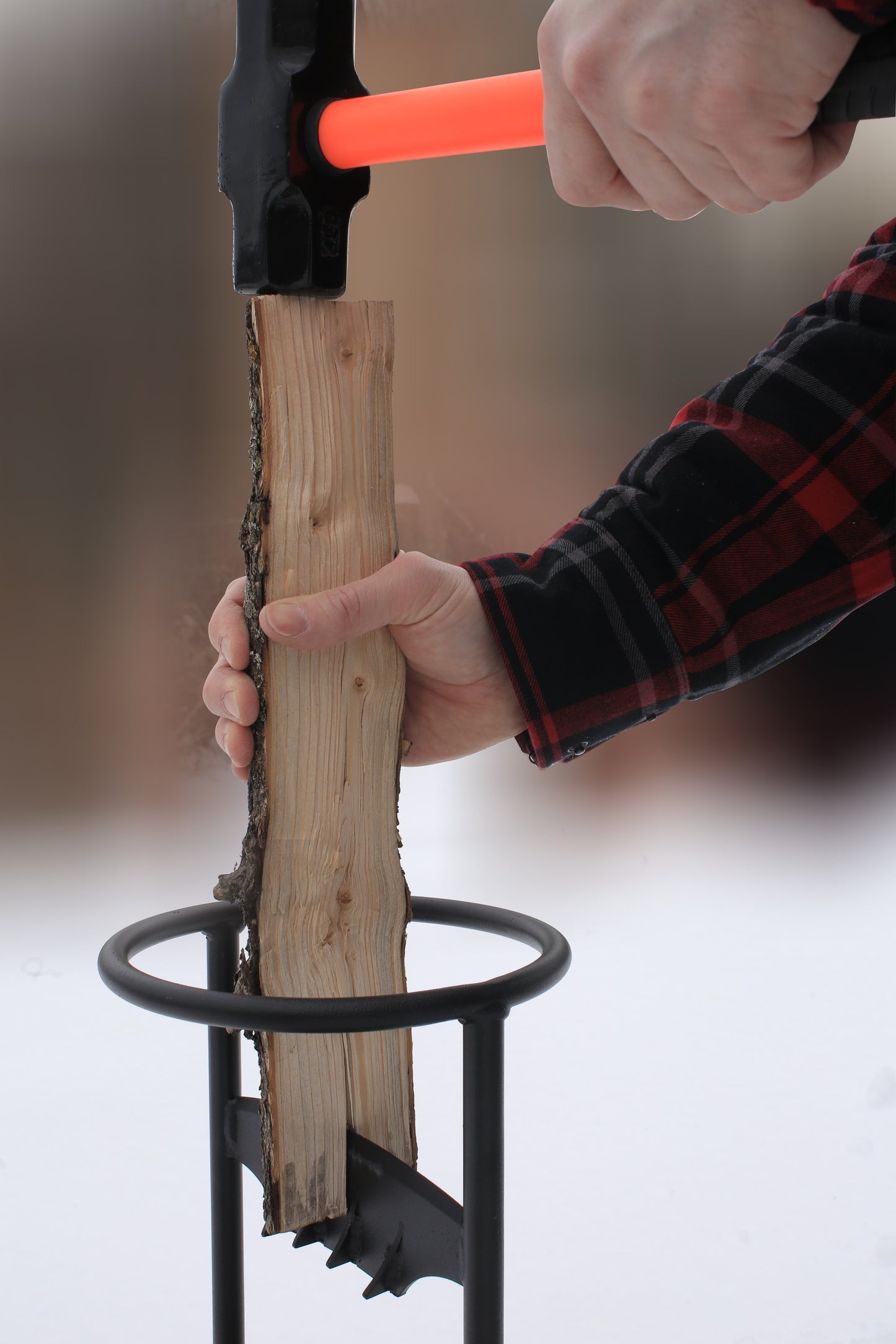 Large Wood Kindling Splitter with 4 lbs Hammer/Mallet
