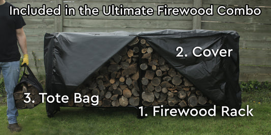 BLUE HOME 8' Heavy Duty Indoor Outdoor Firewood Storage Rack