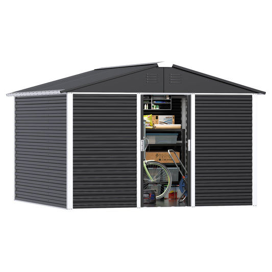 Gold Frame Steel Outdoor Storage Shed