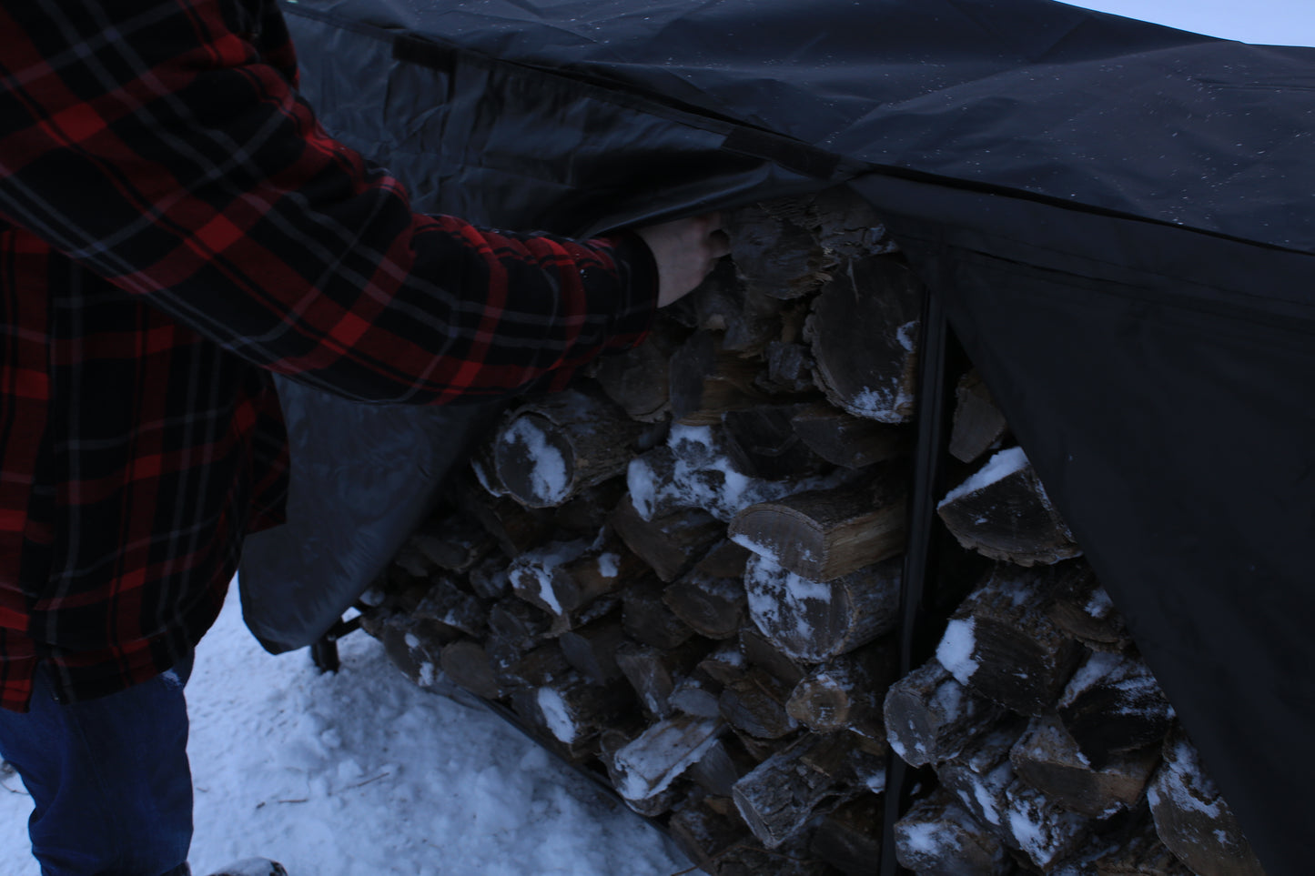 BLUE HOME 8' Heavy Duty Indoor Outdoor Firewood Storage Rack